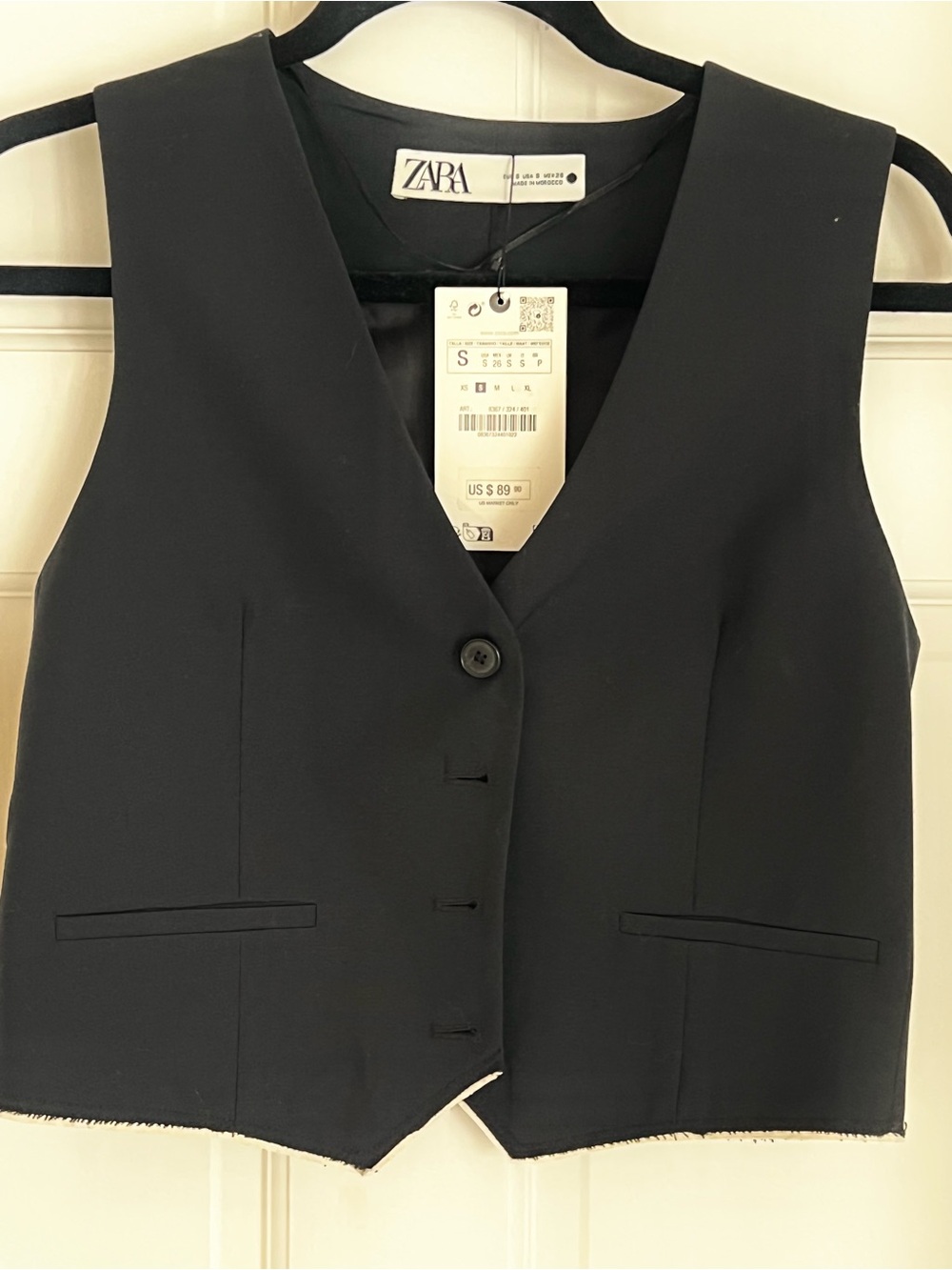 NWT, MSRP $89.9 Zara Black Tailored Vest V-neck.